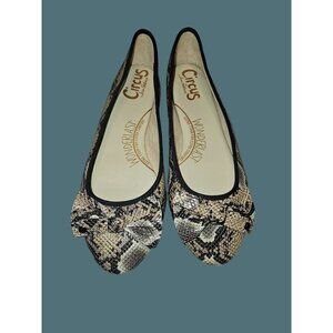 Circus By Sam Edelman Connie Wonderlast Ballet Bow Snake Print Flats Women 11M